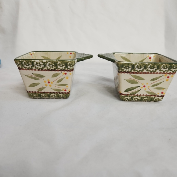 Pair of Temp-tations Green Old World Soup Bowls Ramekins - Picture 8 of 11